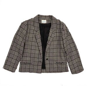 Vintage Enticements wool plaid houndstooth blazer size L